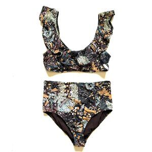 Ulla Johnson Azores Zahara Bikini Bathing Swim Suit Womens XL Brown High Waist